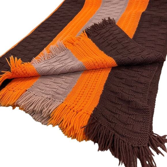 Decorative Warm Winter Fringe Edge Wool Textured Stripe Knit Throw Blanket - Picture 5 of 13